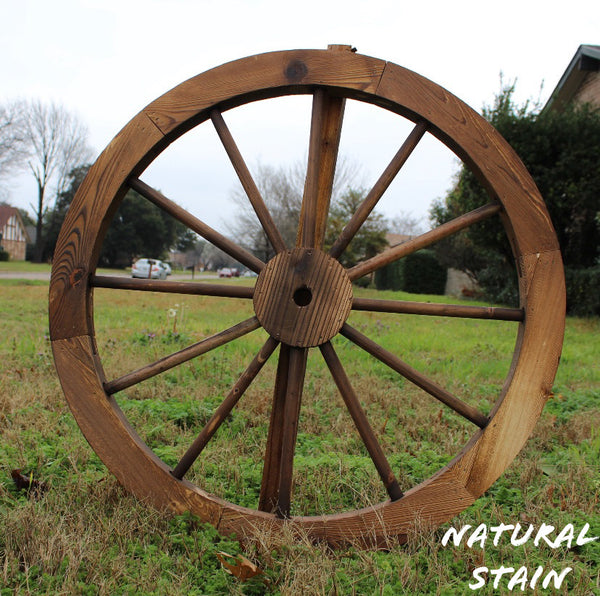 16",24",30" WAGON WHEEL NATURAL STAIN BARN WOOD WESTERN HOME DECOR RUSTIC NEW