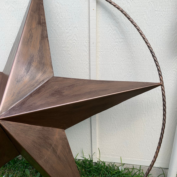 #EH10518 BRUSHED COPPER BRONZE BARN LONE STAR WESTERN HOME DECOR HANDMADE NEW