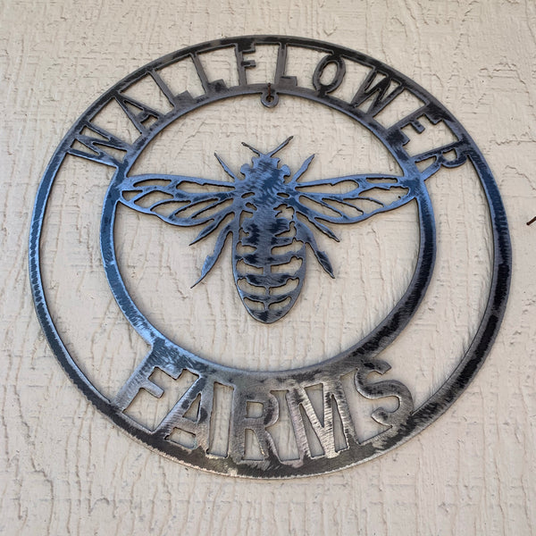 #EH10491 CUSTOM NAME BEE LASERCUT CUSTOM METAL VINTAGE CRAFT SIGN WESTERN HOME DECOR HANDMADE