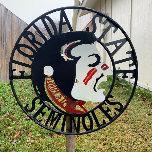 12", 18", 24", 32" FSU FLORIDA STATE SEMINOLES INDIAN LOGO METAL CUSTOM VINTAGE CRAFT TEAM SIGN