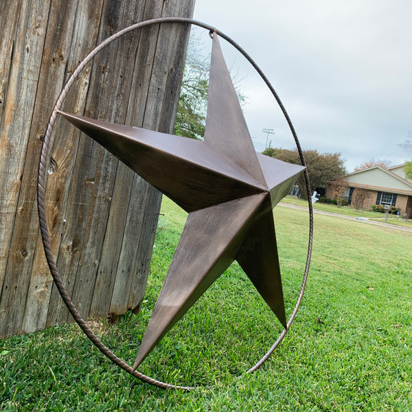 #EH10518 BRUSHED COPPER BRONZE BARN LONE STAR WESTERN HOME DECOR HANDMADE NEW