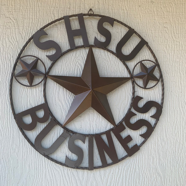 24",32" SHSU SAM HOUSTON BEARKATS BUSINESS RUSTIC BRONZE COPPER METAL CUSTOM VINTAGE CRAFT RUSTIC BLACK TEAM STAR HANDMADE