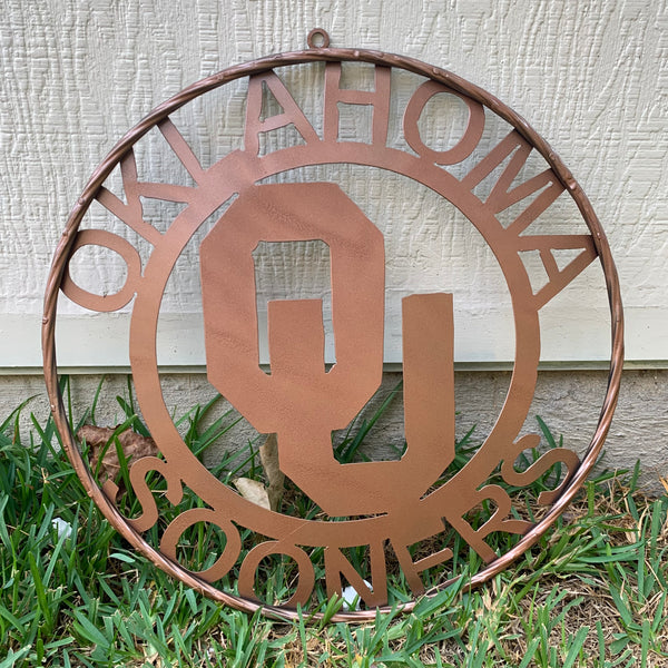 12",18",24",32",36" OU SOONERS OKLAHOMA HAMMERED COPPER CUSTOM VINTAGE TEAM CRAFT METAL ART WESTERN HOME DECOR