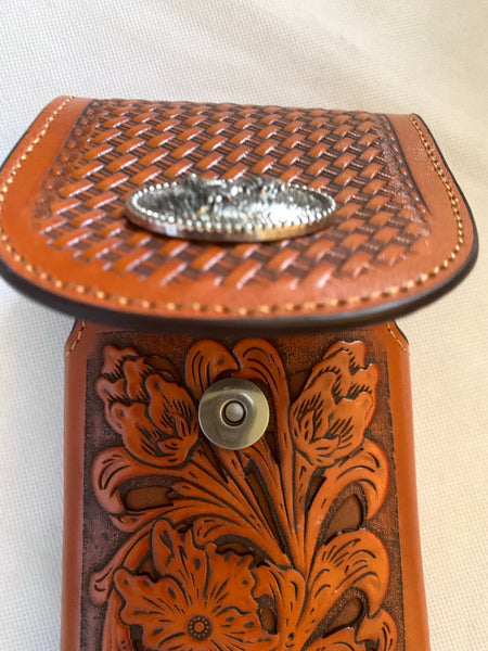 L_2069-1  7" ROOSTER TAN BROWN LEATHER POUCH EXTRA LARGE  BELT LOOP HOLSTER CELL PHONE CASE UNIVERSAL OVERSIZE