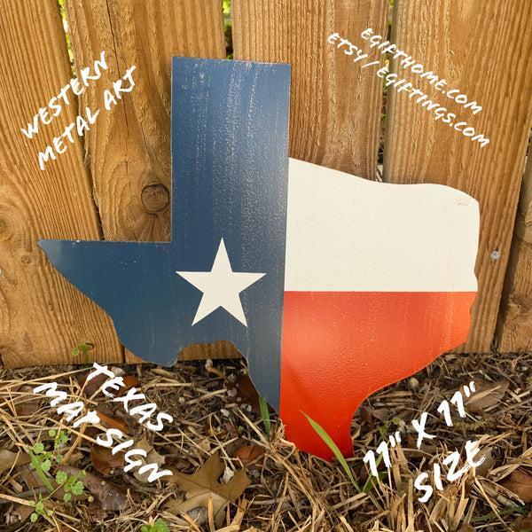 STATE OF TEXAS MAP 11" METAL SIGN WESTERN HOME DECOR HANDMADE NEW