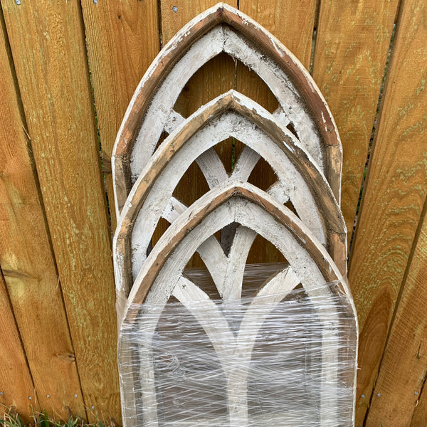 28",32",36" CATHEDRAL WINDOW WOOD 3PCS SET WESTERN HOME DECOR HANDMADE CRAFT NEW #EH11560