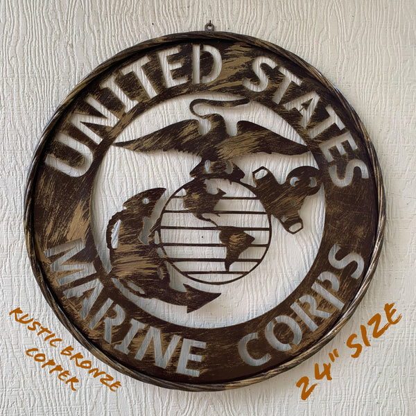 #EH10085 18",24",32" US MARINE CORPS MILITARY LASERCUT METAL PATRIOTIC WALL ART WESTERN HOME DECOR HANDMADE RUSTIC BRONZE COPPER