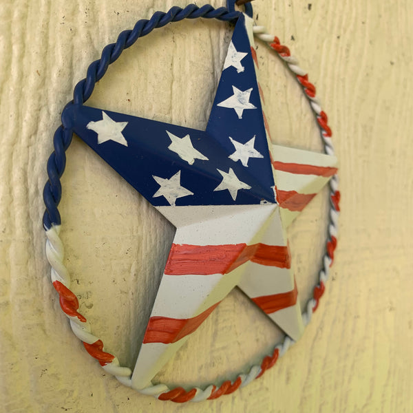 3", 4", 5", 6", 9", 12" USA FLAG STAR WESTERN HOME DECOR NEW HAND PAINTED-- FREE SHIPPING