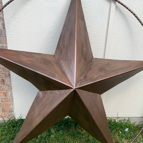 #EH10518 BRUSHED COPPER BRONZE BARN LONE STAR WESTERN HOME DECOR HANDMADE NEW