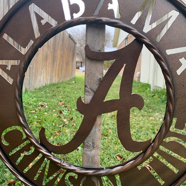 ALABAMA CRIMSON TIDE WIDE BAND RING CUSTOM METAL VINTAGE CRAFT TEAM SIGN HANDMADE