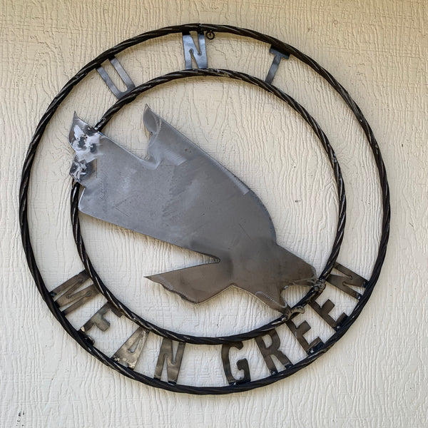 12", 18", 24", 32" UNT MEAN GREEN RAW METAL CUSTOM VINTAGE CRAFT WALL ART TEAM SIGN HANDMADE