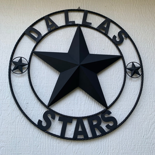 DALLAS STARS RUSTIC BLACK LONE STAR METAL HOCKEY TEAM WESTERN HOME DECOR CRAFT