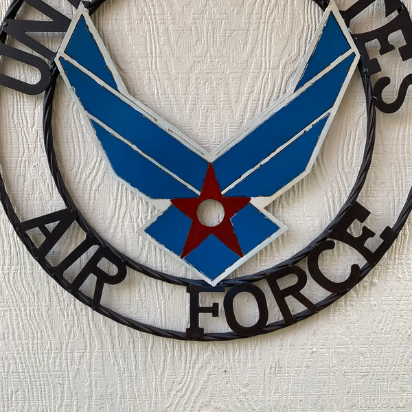 24" US AIR FORCE MILITARY CUSTOM VINTAGE METAL CRAFT WALL ART AIRFORCE WESTERN HOME DECOR HANDMADE