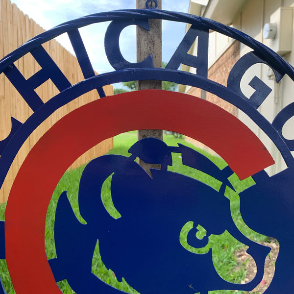 12", 18", 24", 32" CHICAGO CUBS CUSTOM METAL VINTAGE CRAFT TEAM SPORTS SIGN HANDMADE