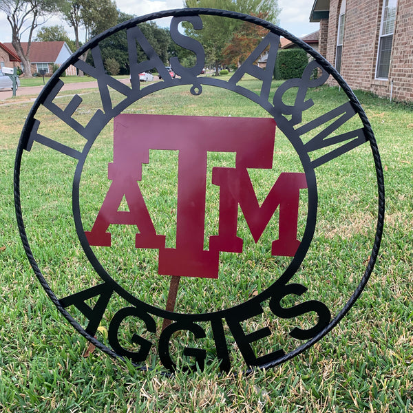 TEXAS A&M NO THUMBS GIGEM AGGIES METAL CUSTOM VINTAGE CRAFT WALL ART TEAM SIGN HANDMADE