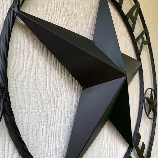 LONESTAR GARAGE STYLE CUSTOM BARN NAME STAR LONESTAR GARAGE METAL NAME BARN STAR WITH TWISTED ROPE RING 3d STAR ART WESTERN HOME DECOR RUSTIC BROWN