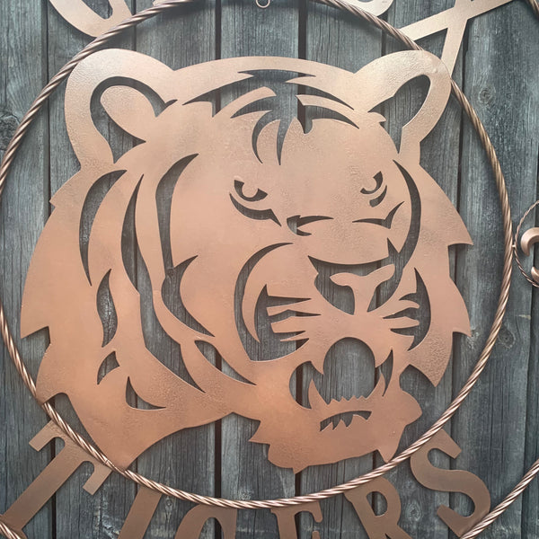 12",18", 24", 32", 36" GEAUX TIGERS HAMMERED COPPER CUSTOM METAL VINTAGE CRAFT SIGN TEAM HANDMADE