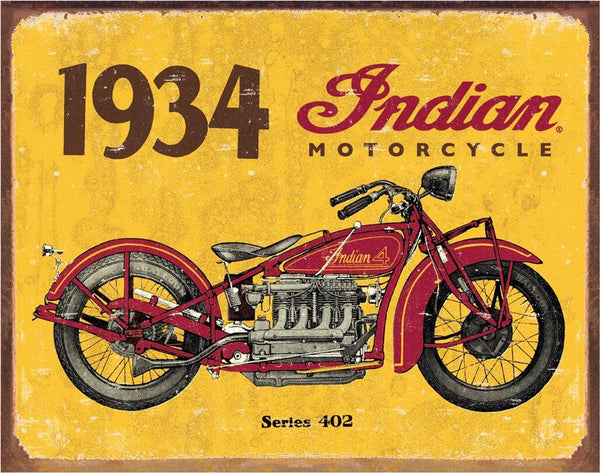 ITEM#1929 INDIAN 1934 MOTORCYCLES TIN SIGN METAL ART WESTERN HOME DECOR CRAFT