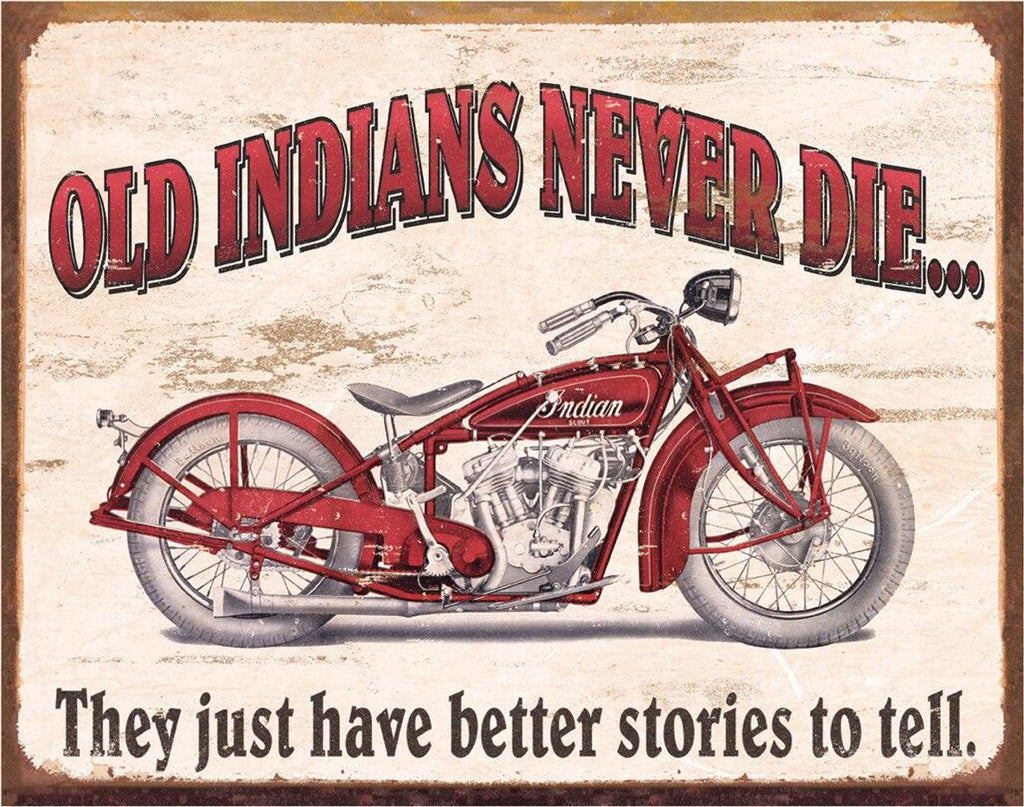 ITEM#1637 INDIAN BETTER STORIES MOTORCYCLES TIN SIGN METAL ART WESTERN HOME DECOR CRAFT
