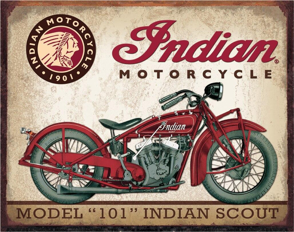ITEM#1933 INDIAN SCOUT MOTORCYCLES TIN SIGN METAL ART WESTERN HOME DECOR CRAFT