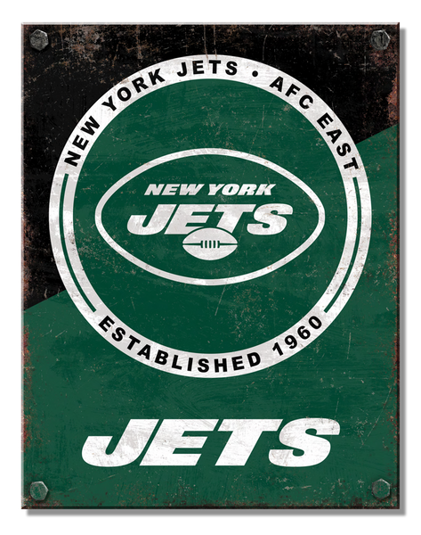 #6514 NEWYORK JETS NFL TIN SIGN CUSTOM METAL VINTAGE TEAM CRAFT WESTERN HOME DECOR OFFICIAL LICENSED PRODUCT