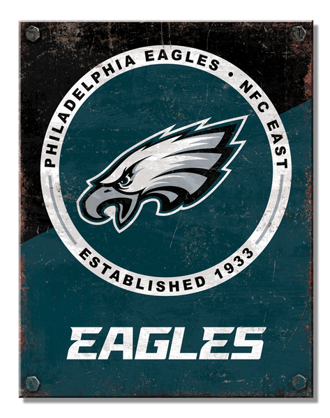 #6519 PHILADELPHIA EAGLES NFL TIN SIGN CUSTOM METAL VINTAGE TEAM CRAFT WESTERN HOME DECOR OFFICIAL LICENSED PRODUCT