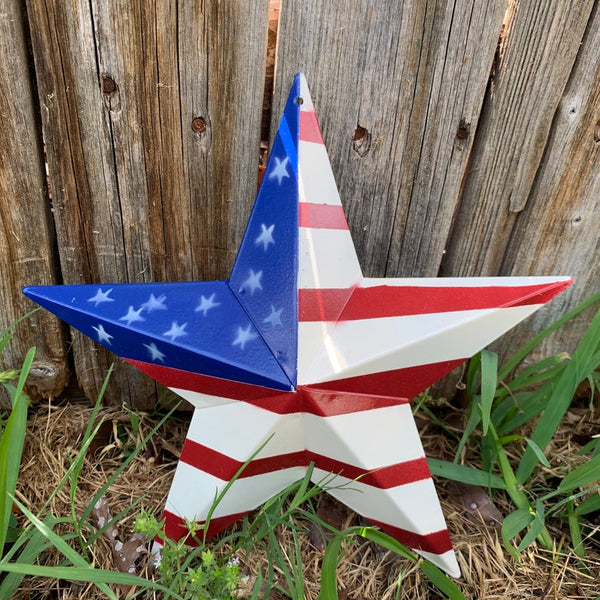 AMERICAN USA Flag Star Metal Wall Art Western Home Decor Handmade 9",12",16",24",30",34",36"