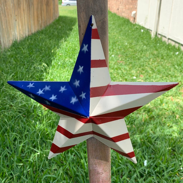 AMERICAN USA Flag Star Metal Wall Art Western Home Decor Handmade 9",12",16",24",30",34",36"