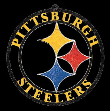 #WC114 PITTSBURGH STEELERS MDF WOOD NFL TEAM SIGN CUSTOM VINTAGE CRAFT WESTERN HOME DECOR OFFICIAL LICENSED PRODUCT