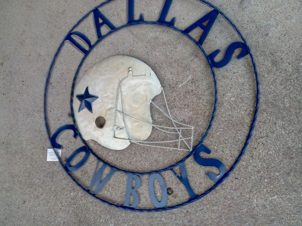 18",24" DALLAS COWBOYS CUSTOM METAL VINTAGE CRAFT TEAM WESTERN HOME DECOR