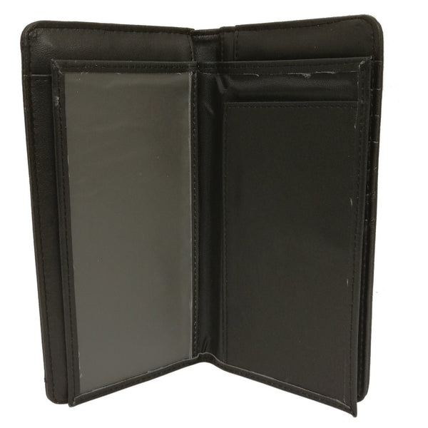 ITEM# SS WESTERN CROSS CHECKBOOK BI FOLD MEN'S & WOMEN'S GENUINE LEATHER BLACK WALLET NEW