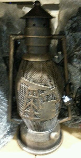 OIL DERRICK METAL ART ELECTRIC LANTERN LAMP WESTERN HOME WALL DECOR NEW LIGHTING #EH12733