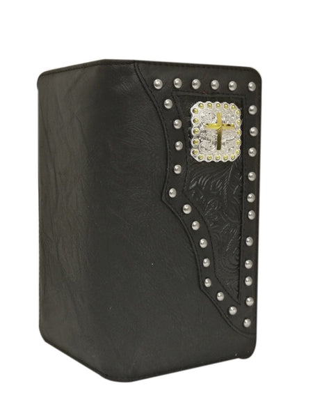 ITEM# SS WESTERN CROSS CHECKBOOK BI FOLD MEN'S & WOMEN'S GENUINE LEATHER BLACK WALLET NEW