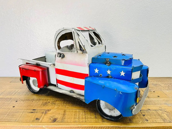 24" MULTI STYLE PICKUP TRUCK METAL GARDEN ART FIGURINE OUTDOOR & INDOOR FARM HOUSE WESTERN HOME DECOR HANDMADE NEW: 24"L X 12"W X 12" H